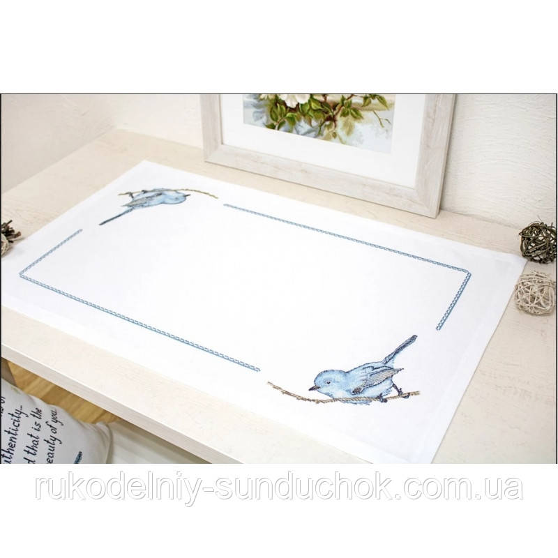 Набір для вишивання хрестом "Luca-s" FM016 Серветка Співочий птах, фото 1