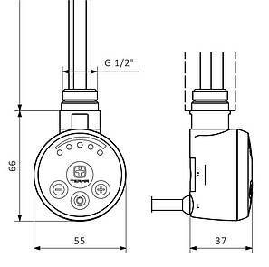 Тен Terma MEG -0.3 900-1200 W для рушникосушок (білий), фото 2