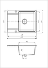Кухонна мийка гранітна гранітна Jorum 65 (650*500*217) Seda (601) "ROMZHA Україна", фото 2
