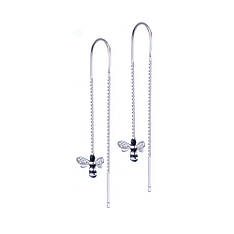 Срібні сережки Бджіли С2ЧФ/1461