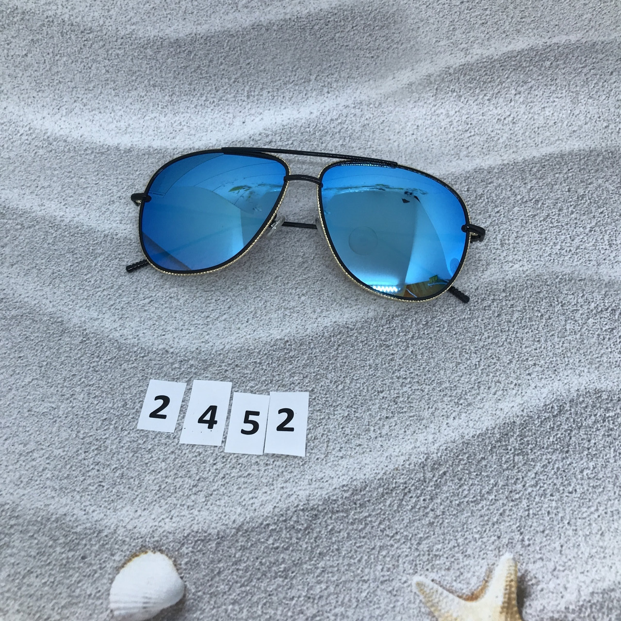 Синие солнцезащитные очки "капелька" в стильной оправе - фото 4 - id-p684697985