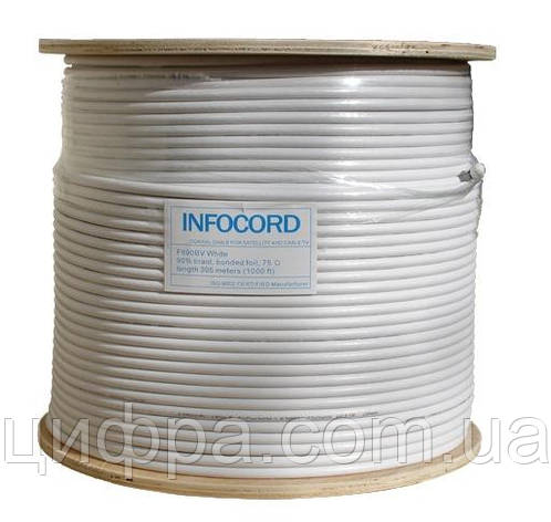 Кабель коаксіальний Infocord F690BV white (305м), фото 1