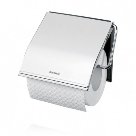 Тримач для туалетного паперу Brabantia з кришкою, полірована сталь (414589)
