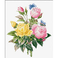 Набор для вышивания крестом "Luca-s" BU4003 Желтые розы и бенгальские розы