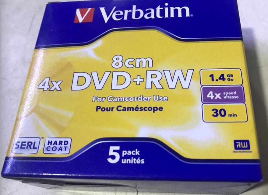 Диск VERBATIM 8cm DVD+RW 1,4 Gb 4x (5шт)