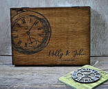 Дерев'яний футляр для презентації весільних світлин із металевою застібкою, фото 2