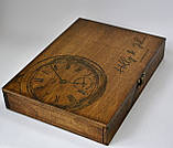 Дерев'яний футляр для презентації весільних світлин із металевою застібкою, фото 3