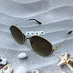 Круглі коричневі окуляри в золотій оправі, фото 5