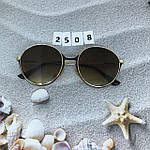 Круглі коричневі окуляри в золотій оправі, фото 4