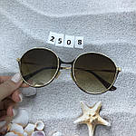 Круглі коричневі окуляри в золотій оправі, фото 6