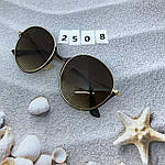 Круглі коричневі окуляри в золотій оправі, фото 7