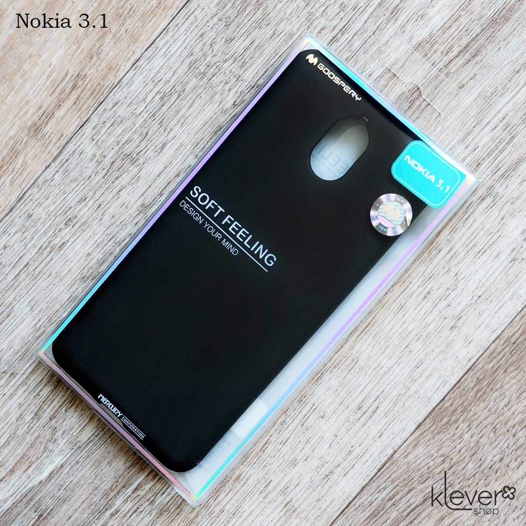 Оригінальний силіконовий чохол Mercury Goospery для Nokia 3.1 (чорний)