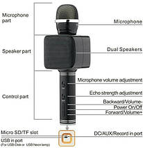 Бездротовий Bluetooth Караоке-мікрофон YS-68 портативний мікрофон для вокалу 2 в 1 колонка, фото 2