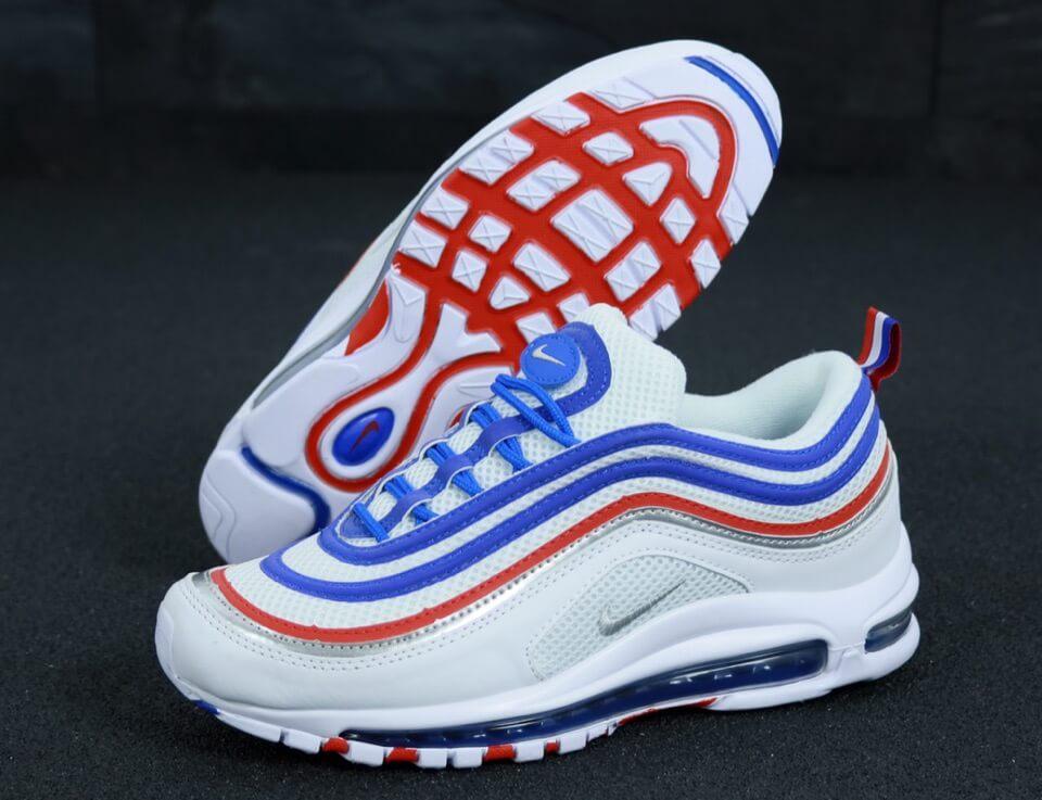 Купить Кроссовки Nike Air Max 97 White Blue Red (мужские Найк Аир Макс ...