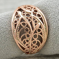 Каблучка Ажурна 11628 ширина 15 мм позолота РО розмір 17