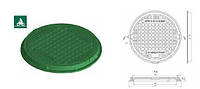 Люк Л-60.70.06-ПК полимерпесчаный садовый 1т. зеленый