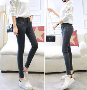 Сірі джинси сліпи жіночі "Erika" Зручні якісні повсякденні стильні жіночі джинси скіні