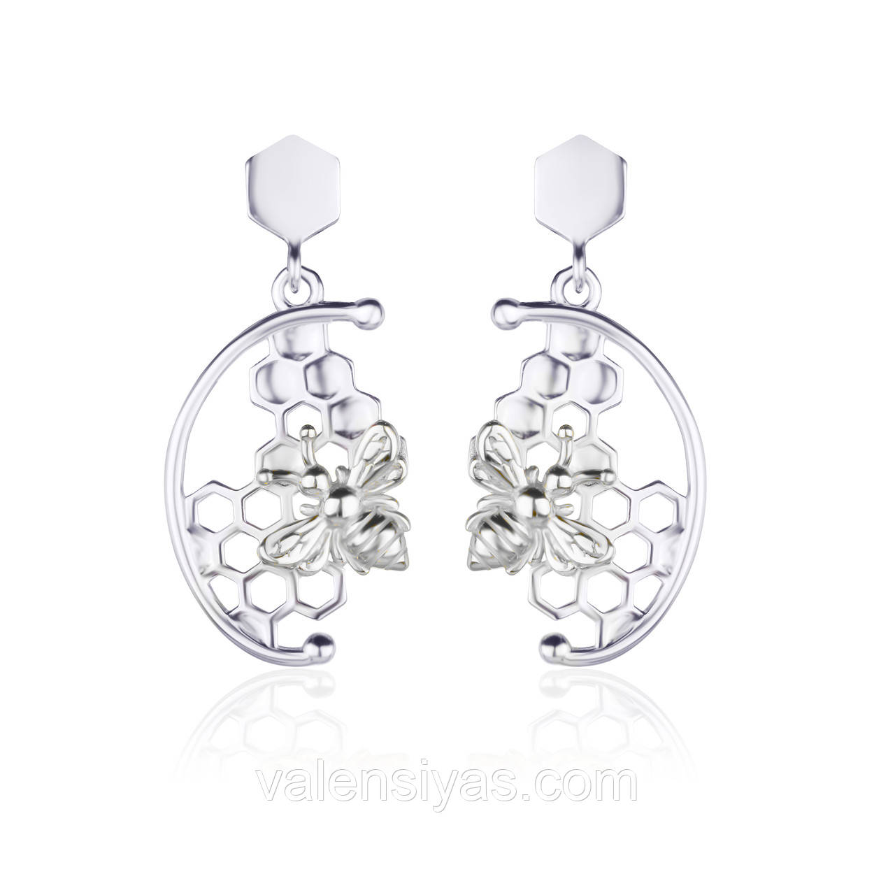 Срібні сережки "Рджілка та стільники" С2/1237