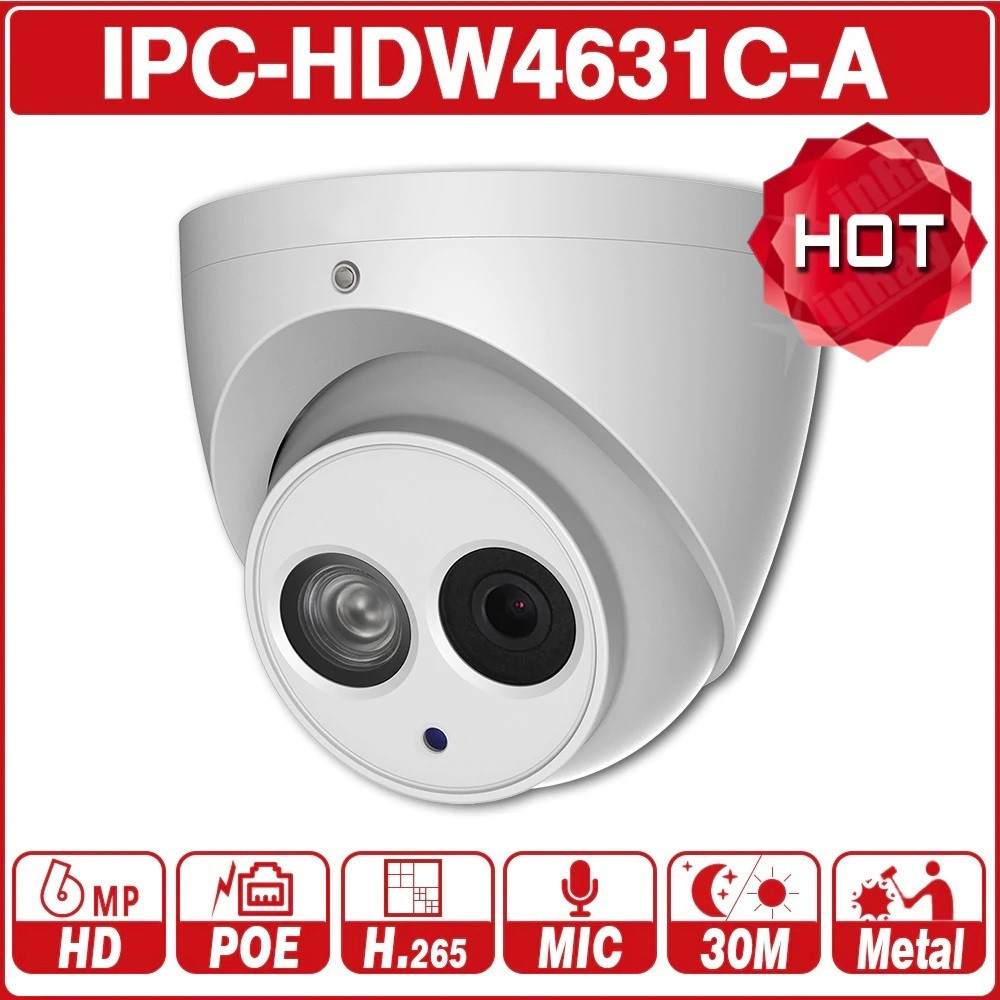IP камера Dahua IPC-HDW4631C-A 6MP з мікрофоном