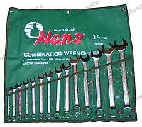 Набір ключів ріжково-накидних 14 шт 10-32 мм HANS (16614M) сумка