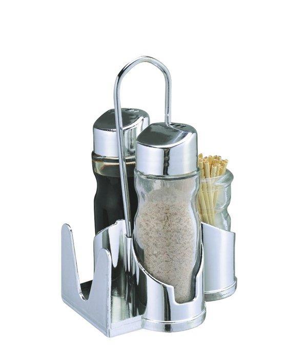 Набір для спецій 4 предметів, спецовницы на пластиковій підставці, фото 1