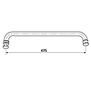 Ручка для душових кабін HDL-621 З ПОЛОТЕНЦЕДЖАТЕЛЕМ І КНОБОМ м/о 475 мм (неіржавка), фото 2