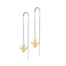 Срібні сережки — ланцюжки Бджілки C24/1243