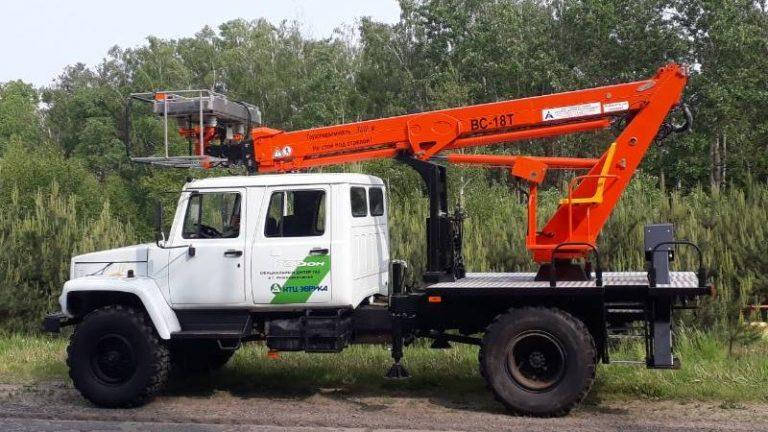 Автогідропідйомник ВС-18Т, ВС-18Т-01 (з високоміцної сталі з вантажопідйомністю люльки 300кг.), фото 2