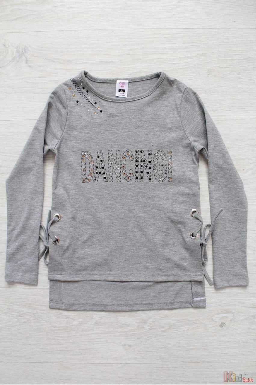 Реглан сірого кольору з подовженою спинкою для дівчинки (128 см.)  Ozk kids