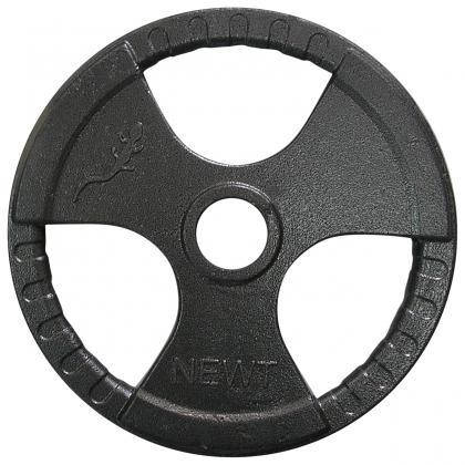 Диск для олімпійської штанги з хватами млинець для штанги на олімпійський гриф Newt 15 кг діаметр 52 мм чорний, фото 3
