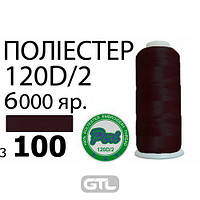 Нитки для вышивания 100% полиэстер, номер 120D/2, брутто 168г., нетто 154г., длина 6000 ярдов, цвет 3100