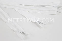 Блискавка потайна білого кольору (довжина 25 см) No МП 1-9