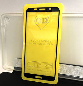 Huawei Y5 2018 захисне скло на телефон протиударне 5D full glue Black чорне