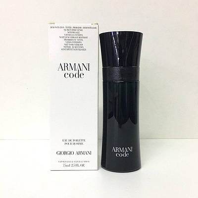 Туалетна вода чоловіча Giorgio Armani Code Pour Homme 75ml оригінальний тестер, цитрусовий шкіряний аромат