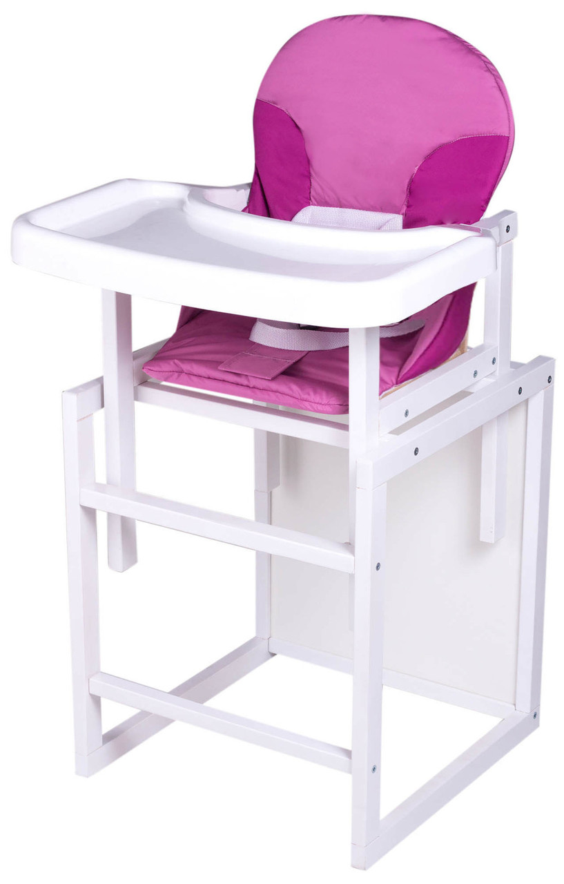 Стільчик - трансформер Babyroom Поні-240 білий пластикова стільниця малина-рожевий