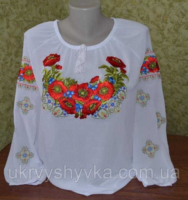 Стильна вишиванка "Маки та чорниця"