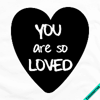 Картинки на гетры Сердце "You are so loved" [Свой размер и материалы в ассортименте] Средний, 10