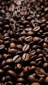 Часы настенные стеклянные "Зерна кофе"