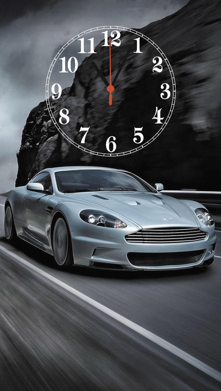 Часы настенные стеклянные "Aston Martin"
