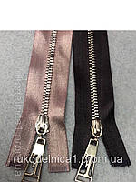 Блискавка металева (2 бігунка) Атласні, роз'ємна 70 см тип 3 кольори різні для платтів, блузок,
