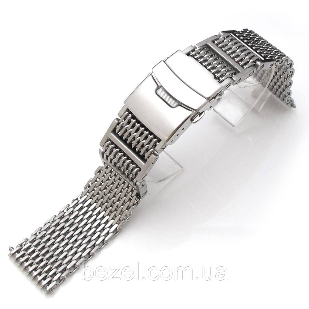 19mm, 20mm, 21mm or 22mm Flexi Ploprof 316 Reform SHARK Mesh Band, Brushed 316L Stainless Steel, фото 1