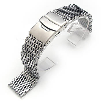 19mm or 20mm Ploprof 316 Reform Stainless Steel SHARK Mesh Watch Band Diver Strap B