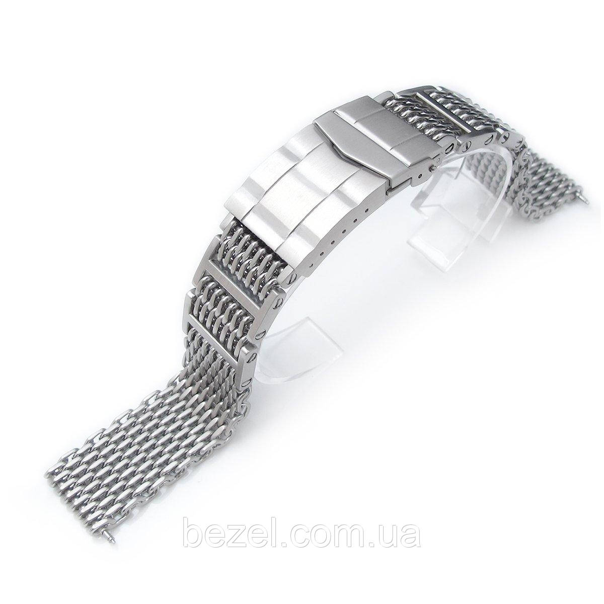 19mm or 20mm Flexi Ploprof 316 Reform SHARK Mesh Band, 316L Stainless Steel, Submariner Diver Clasp, B