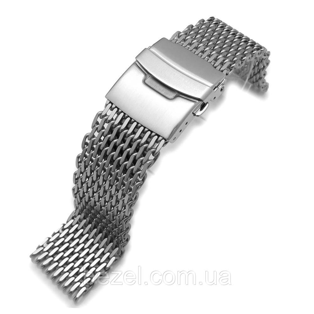 24mm Retro Ploprof Flatten SHARK Mesh Watch Band Milanese Band Brushed