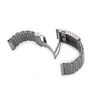 22mm Winghead SHARK Mesh Band Stainless Steel Watch Bracelet, V-Clasp, Brushed, фото 5