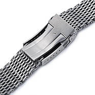 22mm Winghead SHARK Mesh Band Stainless Steel Watch Bracelet, V-Clasp, Brushed, фото 6