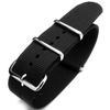 Matte Black G10 Nato Watch Band, Heat Sealed Heavy Nylon Polished Buckle