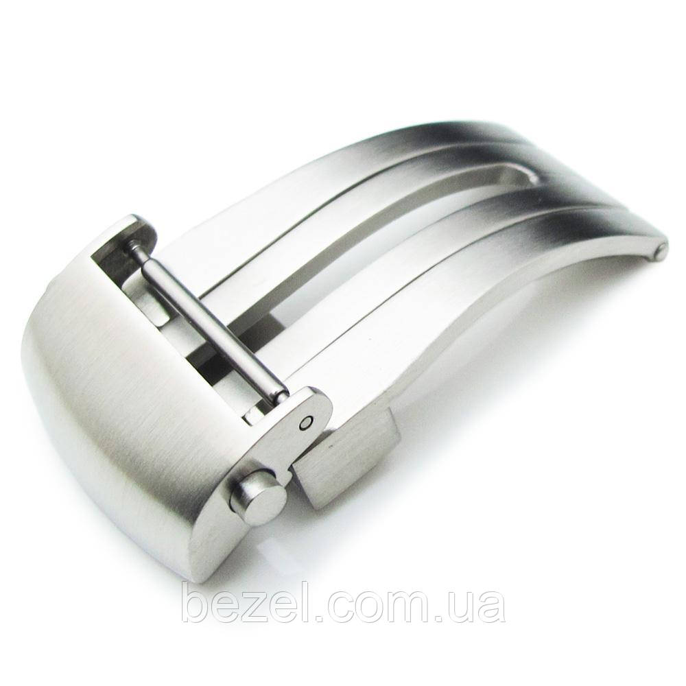18mm or 20mm Deployment Buckle / Clasp 316L Solid Stainless Steel, for Leather Watch Strap (Brush), фото 1
