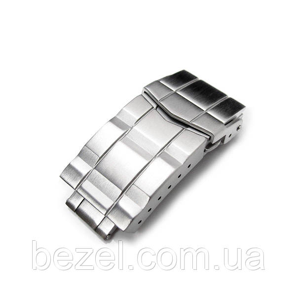 16mm 18mm or 20mm Solid 316L Stainless Steel Double Locks Submariner Diver Clasp Button Control Brushed BEZEL.COM.UA 945420083
