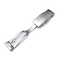 18mm, 20mm or 22mm 316L Stainless Steel Wetsuit Ratchet Buckle Button Control diver extension clasp, Brushed, фото 3